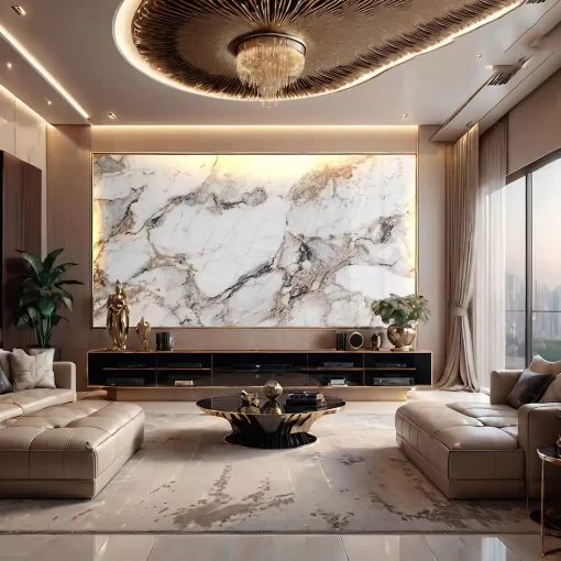 Tranh pvc tráng gương ốp tường vân đá TC1492