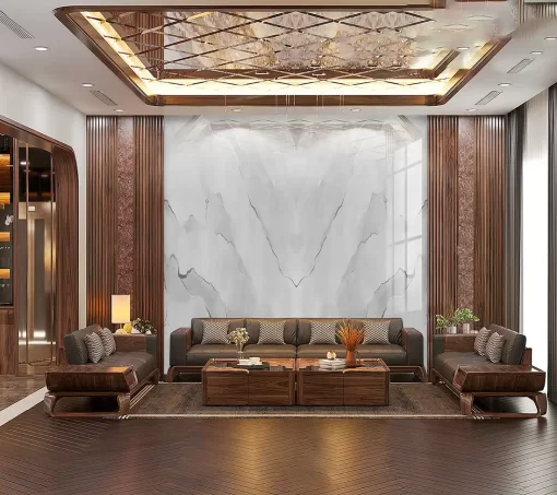 Tranh pvc tráng gương ốp tường vân đá đối xứng TC1500