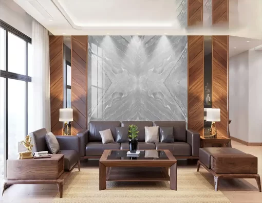 Tranh pvc tráng gương ốp tường vân đá đối xứng TC1504