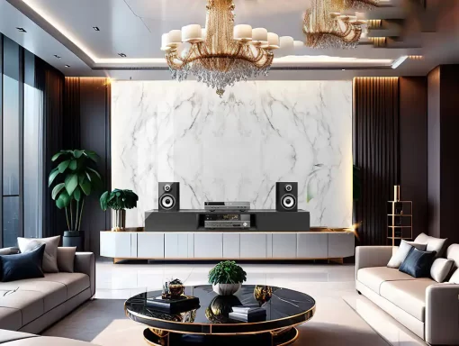 Tranh pvc tráng gương ốp tường vân đá đối xứng TC1508