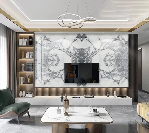 Tranh pvc tráng gương ốp tường vân đá đối xứng TC1509