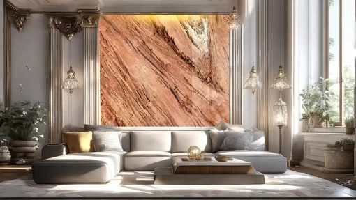 Tranh pvc tráng gương ốp tường vân đá TC1511