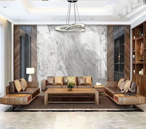 Tranh pvc tráng gương ốp tường vân đá TC1514