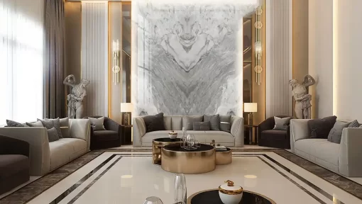 Tranh pvc tráng gương ốp tường vân đá đối xứng TC1515