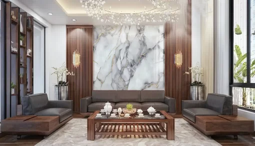 Tranh pvc tráng gương ốp tường vân đá TC1516