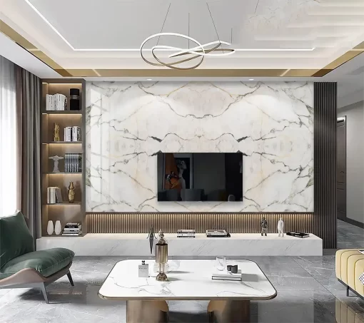 Tranh pvc tráng gương ốp tường vân đá đối xứng TC1522