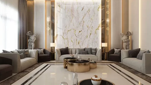 Tranh pvc tráng gương ốp tường vân đá TC1528