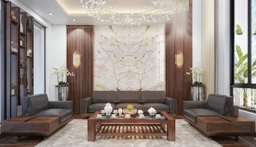 Tranh pvc tráng gương ốp tường vân đá đối xứng TC1529