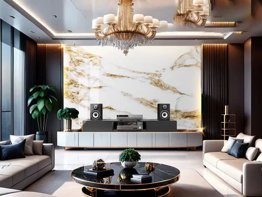 Tranh pvc tráng gương ốp tường vân đá TC1534