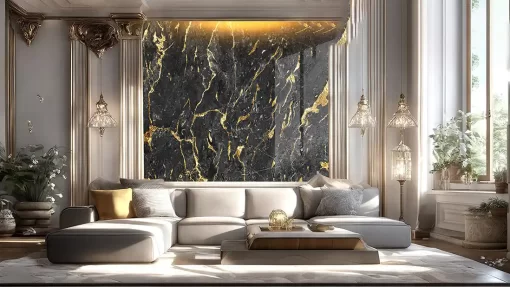 Tranh pvc tráng gương ốp tường vân đá TC1537