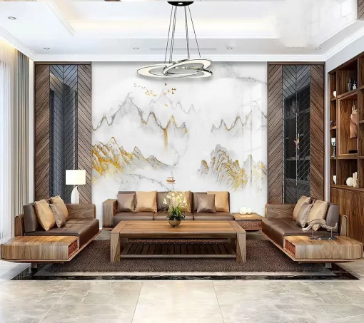 Tranh pvc tráng gương ốp tường vân đá TC1540