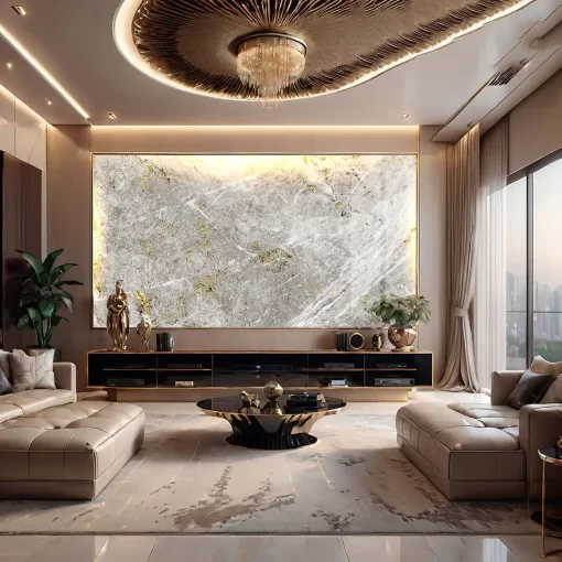 Tranh pvc tráng gương ốp tường vân đá TC1544