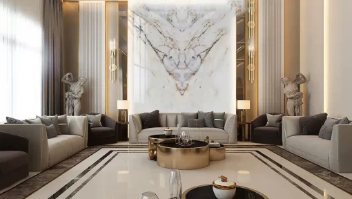 Tranh pvc tráng gương ốp tường vân đá đối xứng TC1554