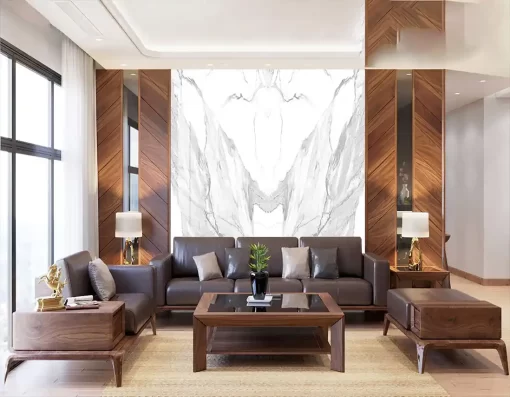 Tranh pvc tráng gương ốp tường vân đá đối xứng TC1556