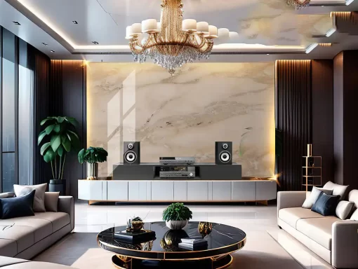 Tranh pvc tráng gương ốp tường vân đá TC1560