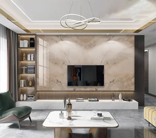 Tranh pvc tráng gương ốp tường vân đá đối xứng TC1561