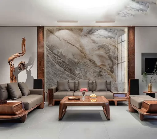 Tranh pvc tráng gương ốp tường vân đá TC1564