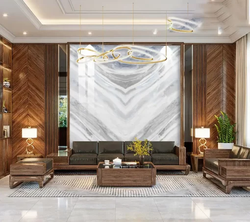 Tranh pvc tráng gương ốp tường vân đá đối xứng TC1573