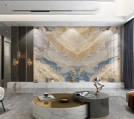 Tranh pvc tráng gương ốp tường vân đá đối xứng TC1575