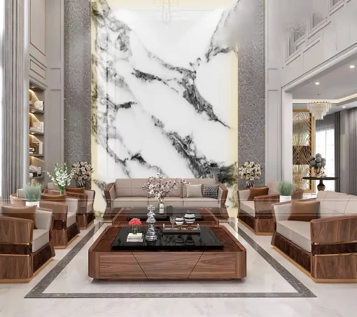 Tranh pvc tráng gương ốp tường vân đá TC1578