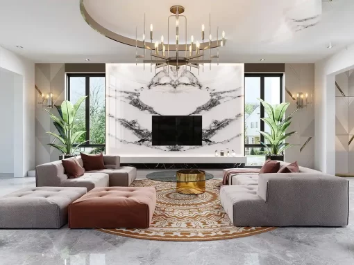 Tranh pvc tráng gương ốp tường vân đá đối xứng TC1583