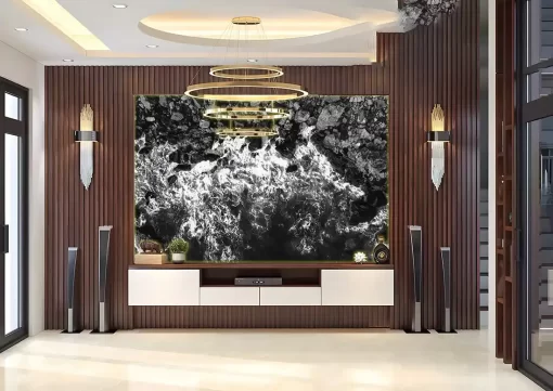 Tranh pvc tráng gương ốp tường vân đá TC1585