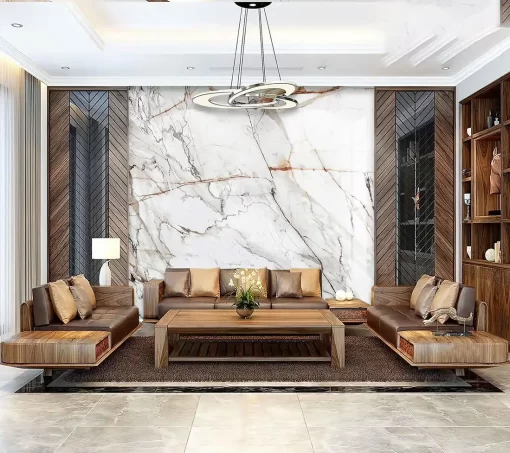 Tranh pvc tráng gương ốp tường vân đá TC1591