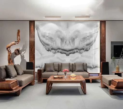 Tranh pvc tráng gương ốp tường vân đá đối xứng TC1600