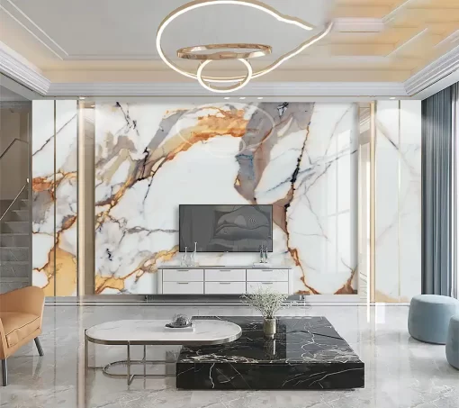 Tranh pvc tráng gương ốp tường vân đá TC1604