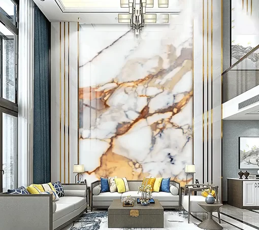 Tranh pvc tráng gương ốp tường vân đá TC1605