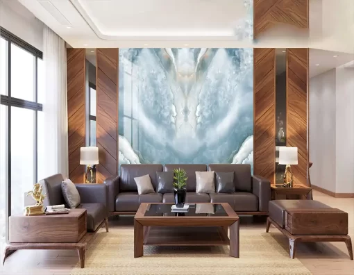 Tranh pvc tráng gương ốp tường vân đá đối xứng TC1612