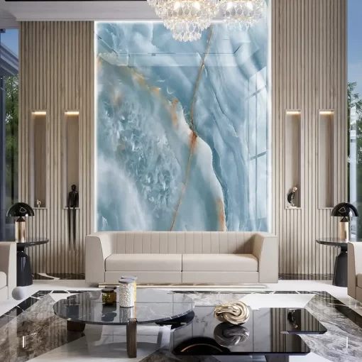 Tranh pvc tráng gương ốp tường vân đá TC1613