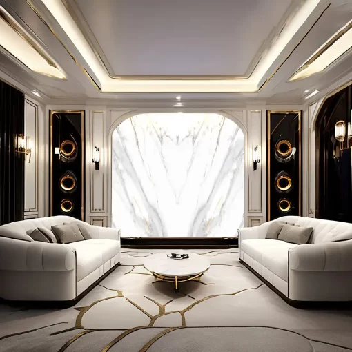 Tranh pvc tráng gương ốp tường vân đá đối xứng TC1624