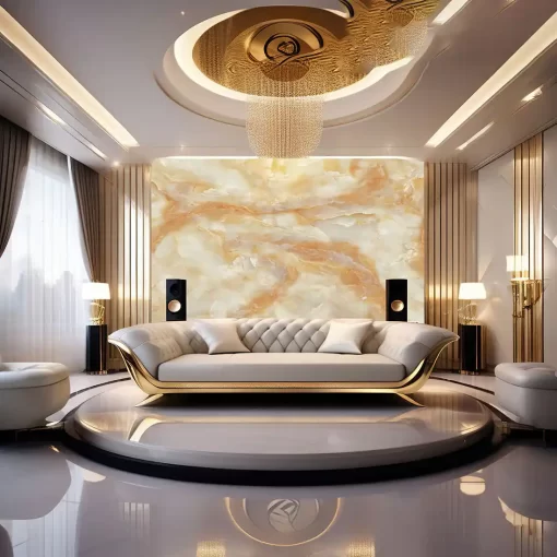 Tranh pvc tráng gương ốp tường vân đá TC1630