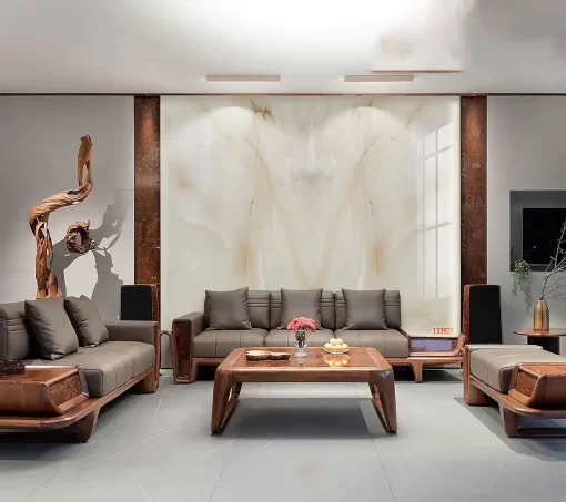 Tranh pvc tráng gương ốp tường vân đá đối xứng TC1633