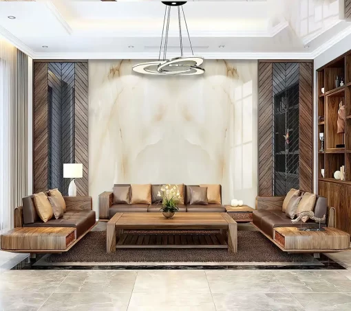 Tranh pvc tráng gương ốp tường vân đá đối xứng TC1634