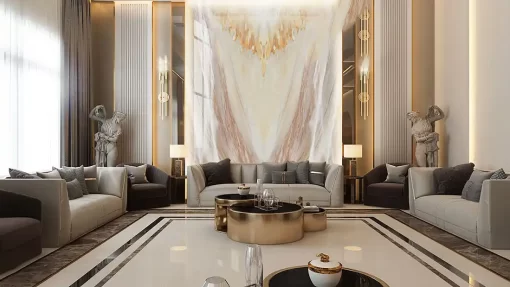 Tranh pvc tráng gương ốp tường vân đá đối xứng TC1640