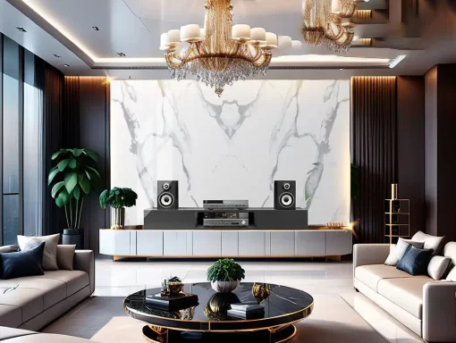 Tranh pvc tráng gương ốp tường vân đá đối xứng TC1642