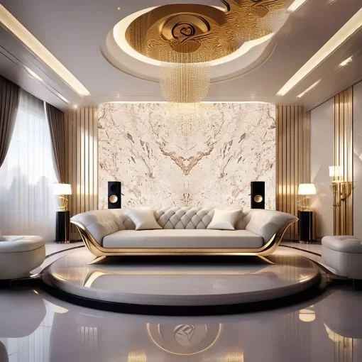 Tranh pvc tráng gương ốp tường vân đá đối xứng TC1649