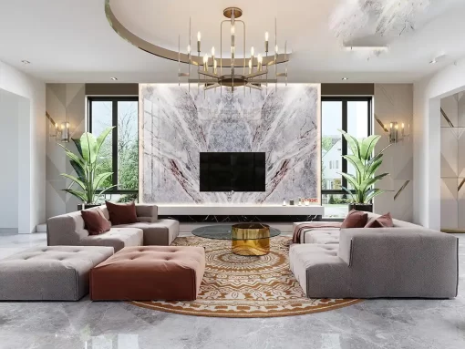 Tranh pvc tráng gương ốp tường vân đá đối xứng TC1653