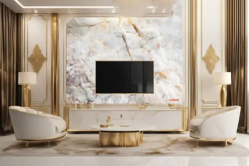 Tranh pvc tráng gương ốp tường vân đá TC1654