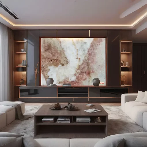 Tranh pvc tráng gương ốp tường vân đá TC1656