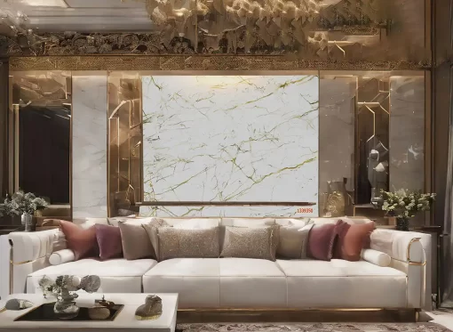 Tranh pvc tráng gương ốp tường vân đá TC1658