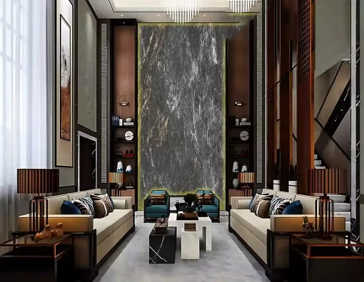 Tranh pvc tráng gương ốp tường vân đá thông tầng TC1659