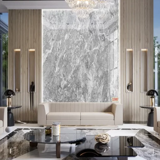 Tranh pvc tráng gương ốp tường vân đá TC1665