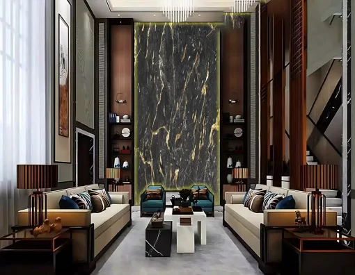 Tranh pvc tráng gương ốp tường vân đá thông tầng TC1670