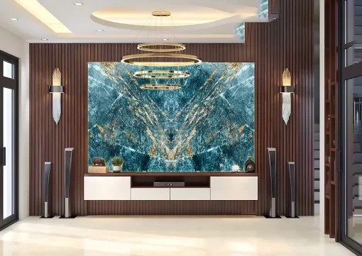 Tranh pvc tráng gương ốp tường vân đá đối xứng TC1671