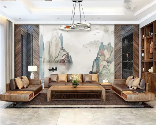 Tranh pvc tráng gương ốp tường vân đá TC1710