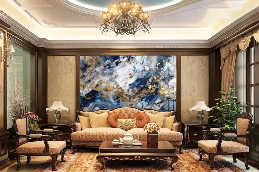 Tranh pvc tráng gương ốp tường vân đá TC1716