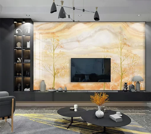 Tranh pvc tráng gương ốp tường vân đá TC1136